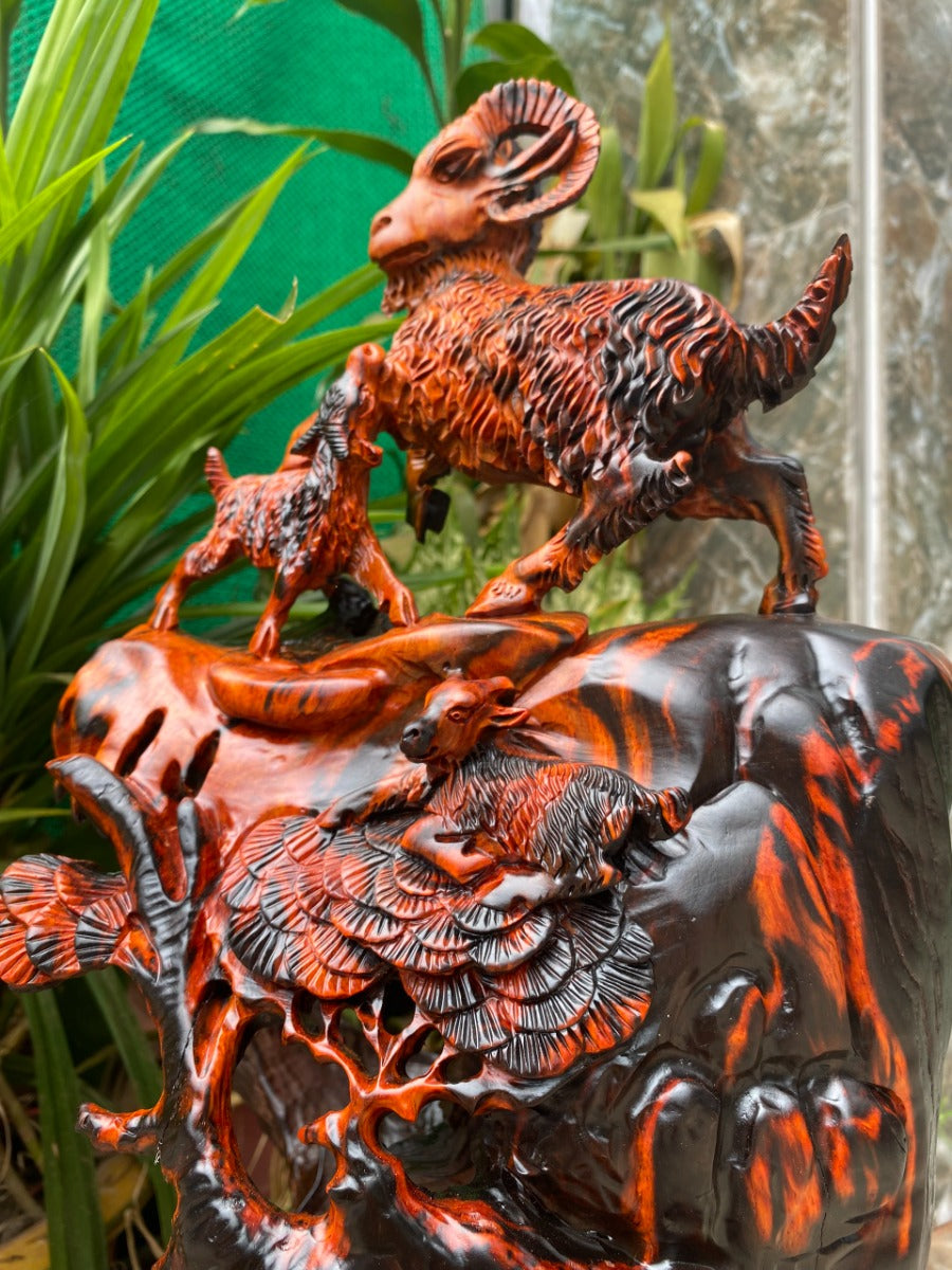 Tam Dương Gỗ Lũa Trắc Đỏ Đen Liền Khối