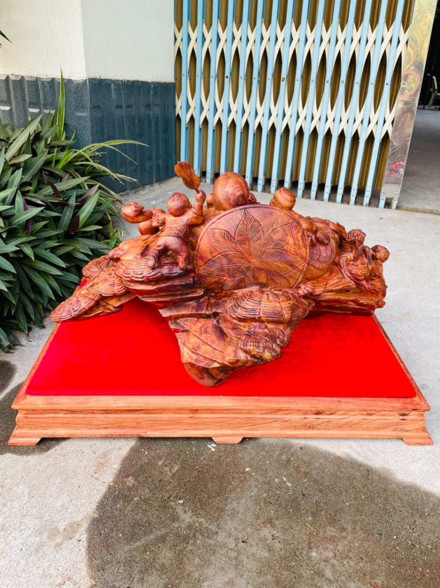 Di Lạc  Ngũ Phúc Toạ Bao Tiền Gỗ Sưa Bắc
