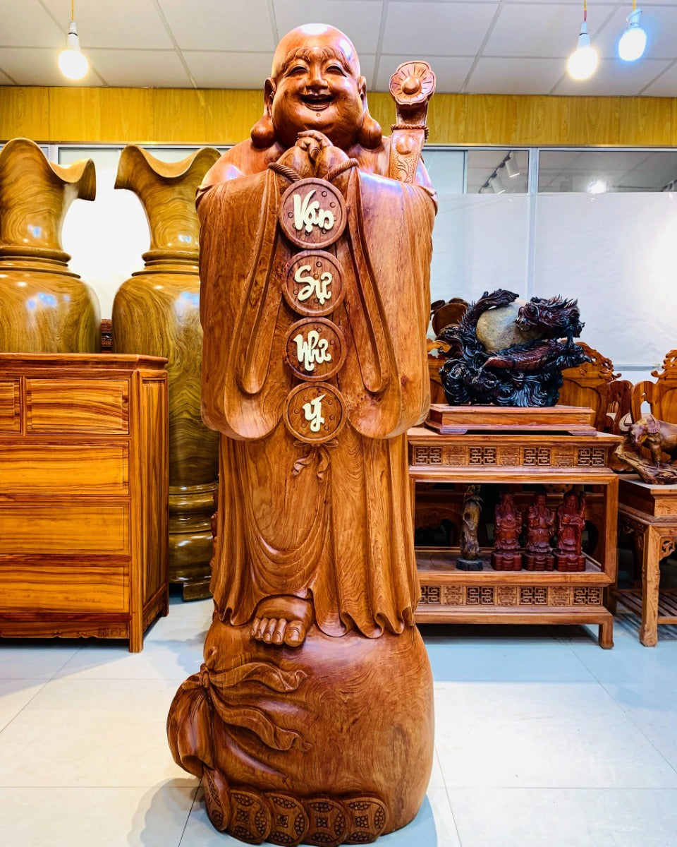 Di Lặc Chúc Phúc Đứng Bao Tiền -  Vạn Sự Như Ý Cao 176cm