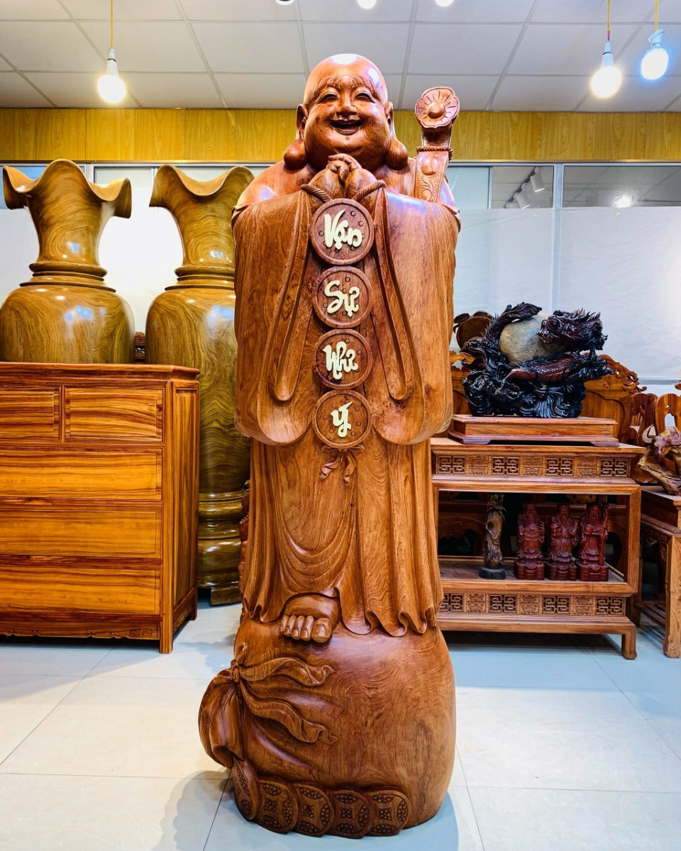 Di Lặc Chúc Phúc Đứng Bao Tiền -  Vạn Sự Như Ý Cao 176cm