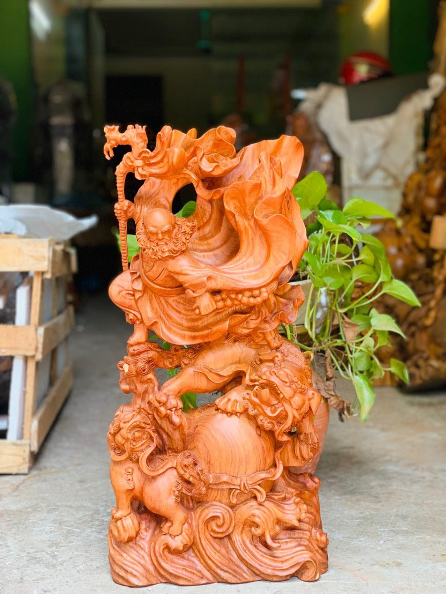 Đạt Ma Song Lân Gỗ Hương