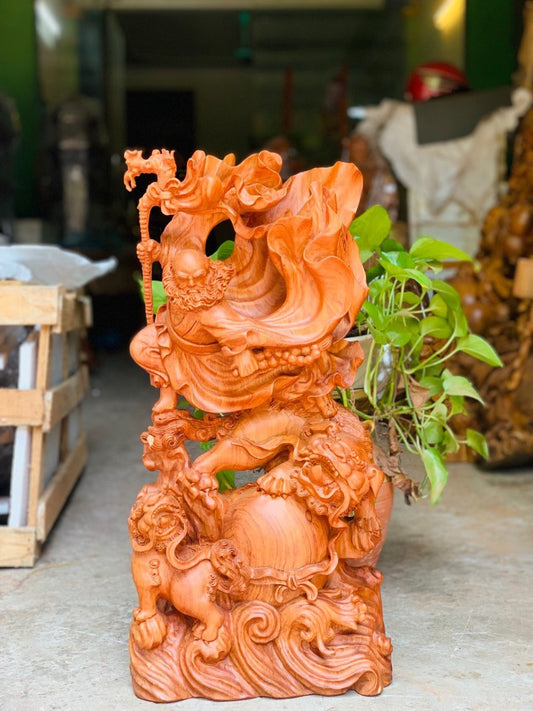 Đạt Ma Song Lân Gỗ Hương