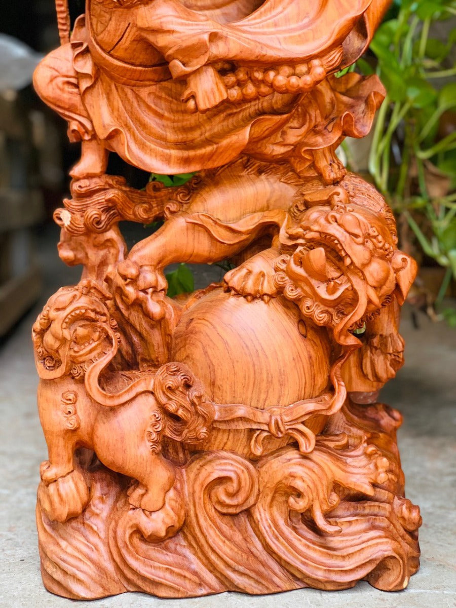 Đạt Ma Song Lân Gỗ Hương