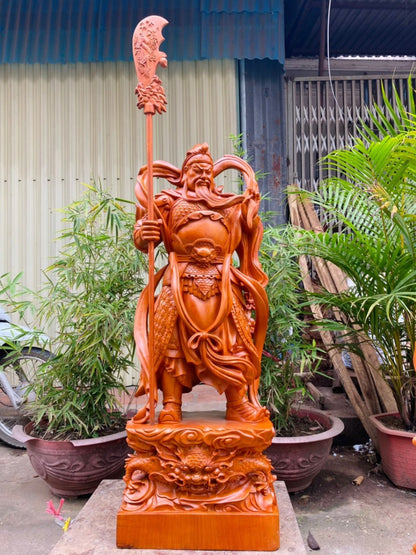 Quan Công - Quan Vân Trường Đứng Chống Đao Vuốt Râu Cao 110