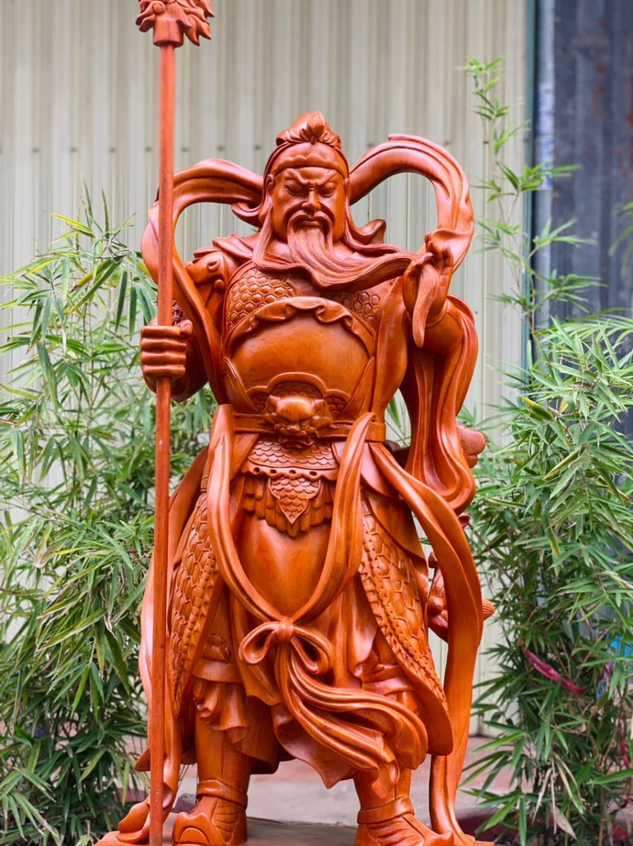 Quan Công - Quan Vân Trường Đứng Chống Đao Vuốt Râu Cao 110