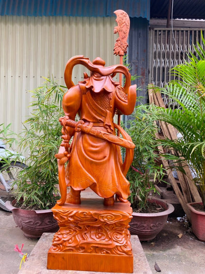 Quan Công - Quan Vân Trường Đứng Chống Đao Vuốt Râu Cao 110