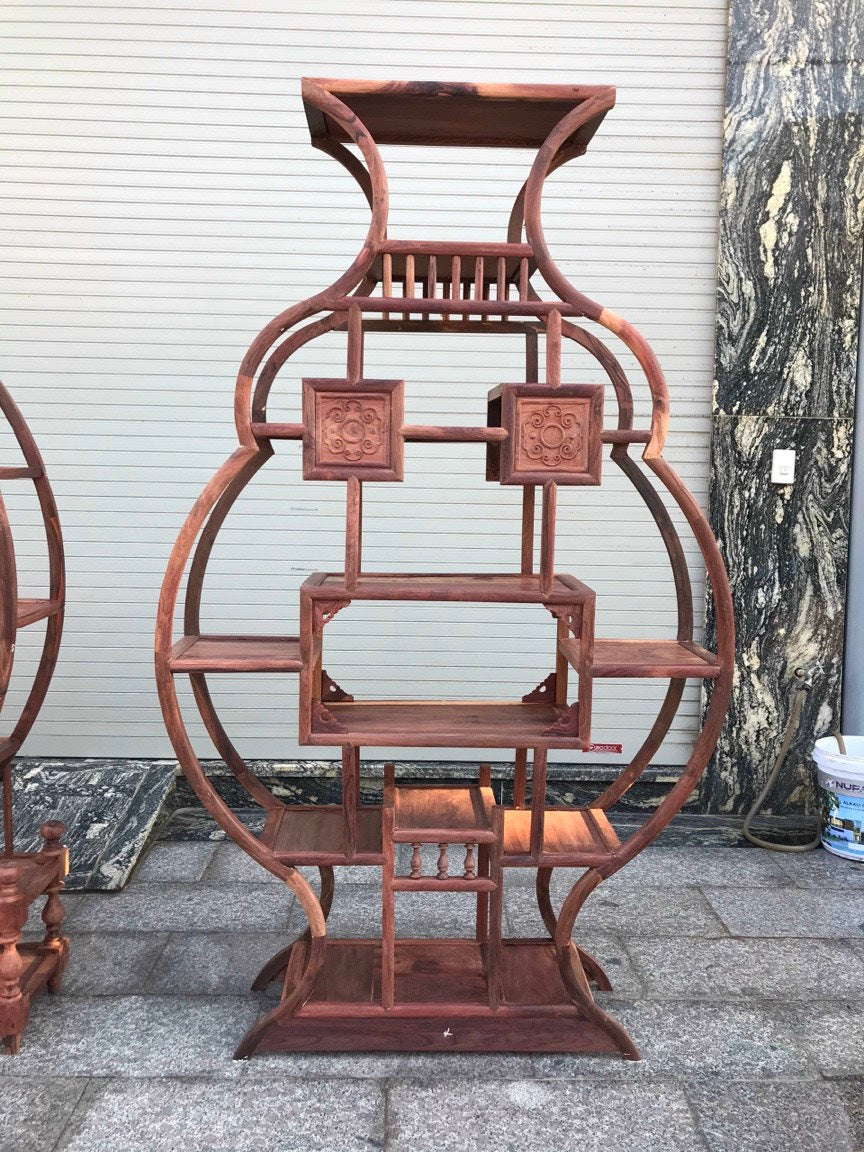 Kệ Tủ 5 Tầng Dáng Bầu Kiểu Cổ Cao Cấp - Gỗ Cẩm Lai