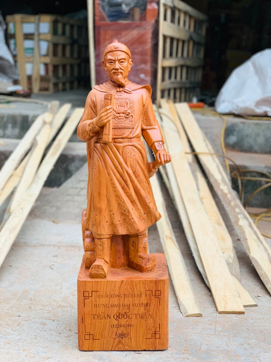Tượng Hưng Đạo Vương - Trần Quốc Tuấn Gỗ Hương Cao 80