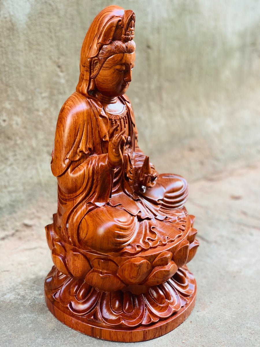 Quan Âm Tọa Đài Sen Cao 40cm - Mẫu Tiêu Chuẩn