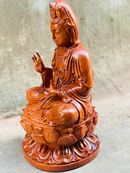 Quan Âm Tọa Đài Sen Cao 40cm - Mẫu Tiêu Chuẩn