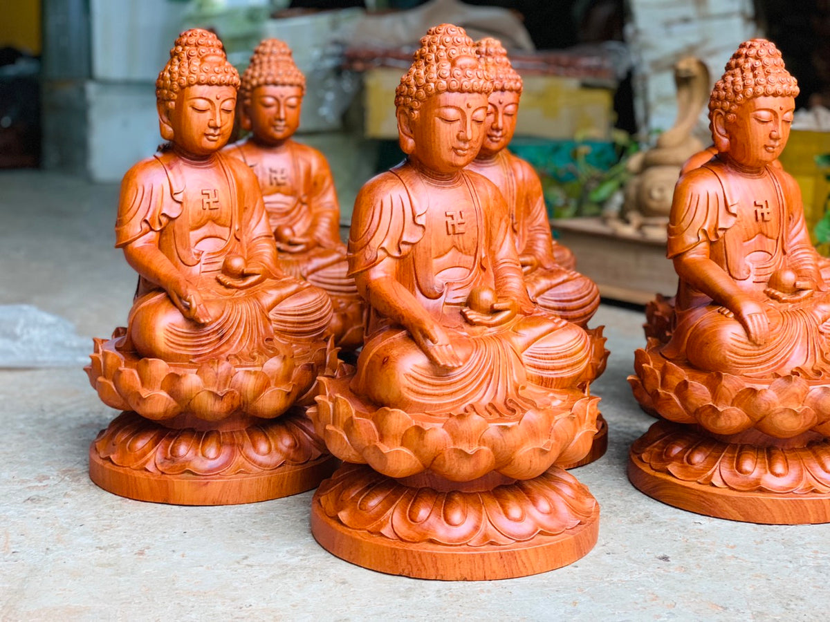 Tượng Thất Phật Dược Sư Gỗ Hương Cao 30