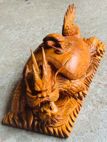 Tượng Cụ Long Quy Phong Thủy Gỗ Hương Ta
