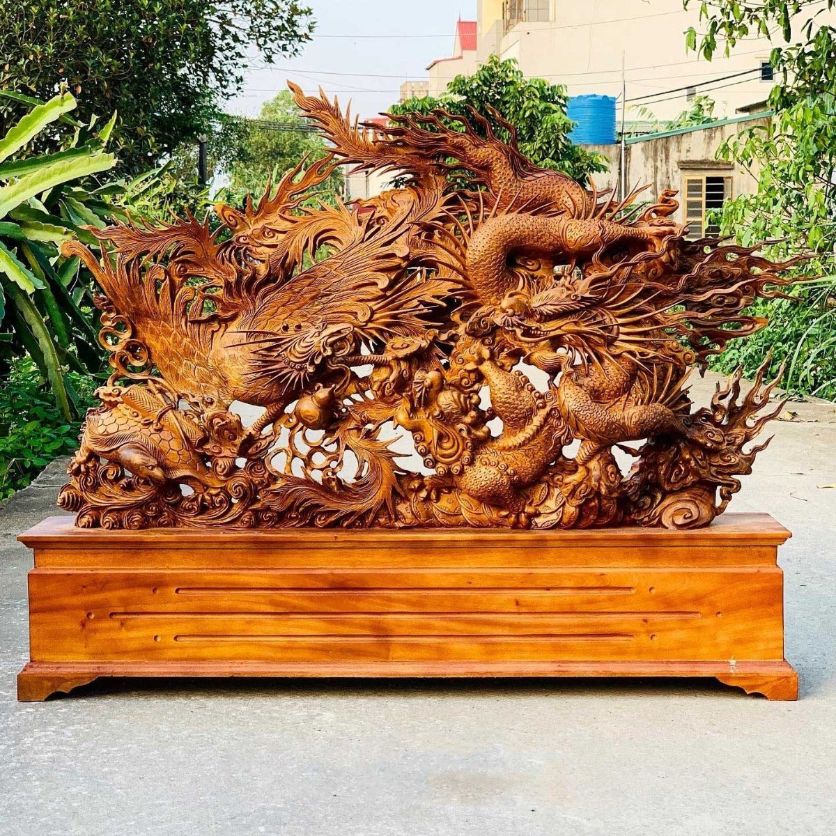 Tượng Linh Vật Tứ Linh  Long Lân Quy Phụng Hội Tụ
