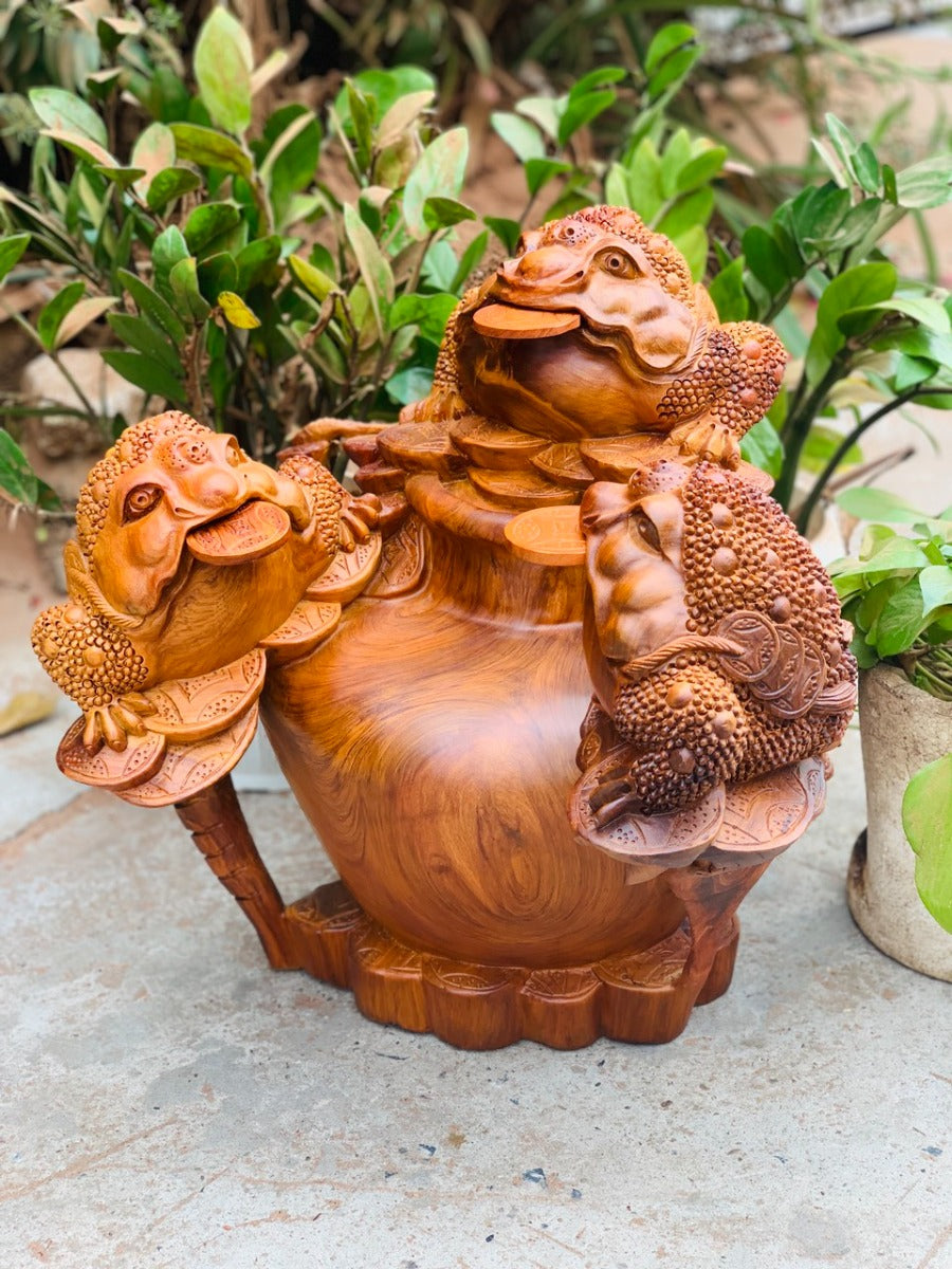 Tam Thiềm Thừ Trấn Chum  Tài Lộc  Gỗ Hương Cao 48