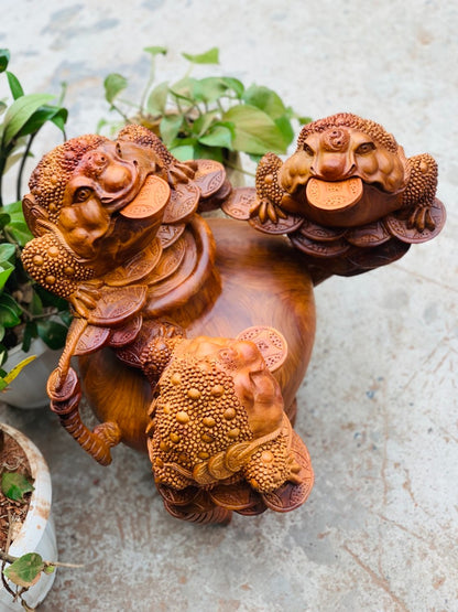 Tam Thiềm Thừ Trấn Chum  Tài Lộc  Gỗ Hương Cao 48