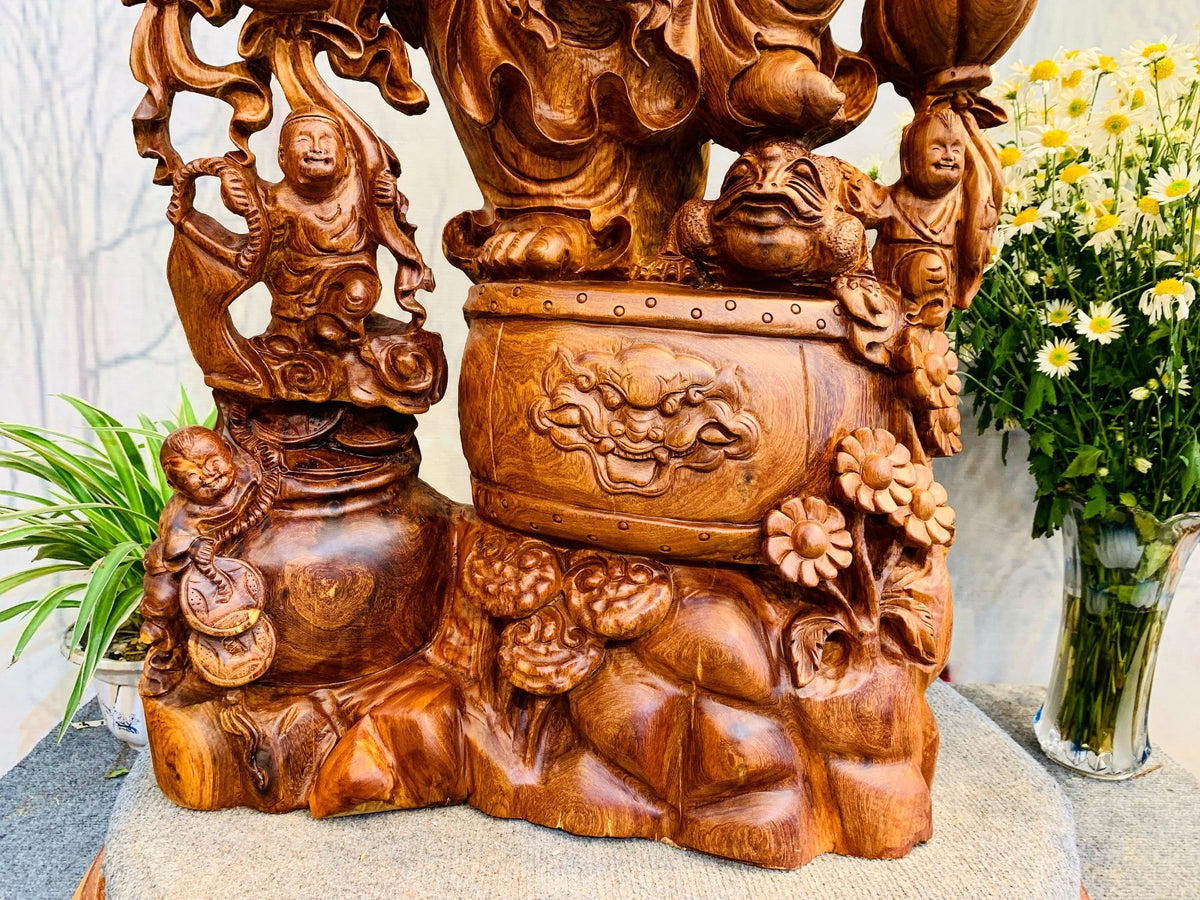 Di Lạc Ngũ Phúc Đứng Chum Tiền Cao 1m