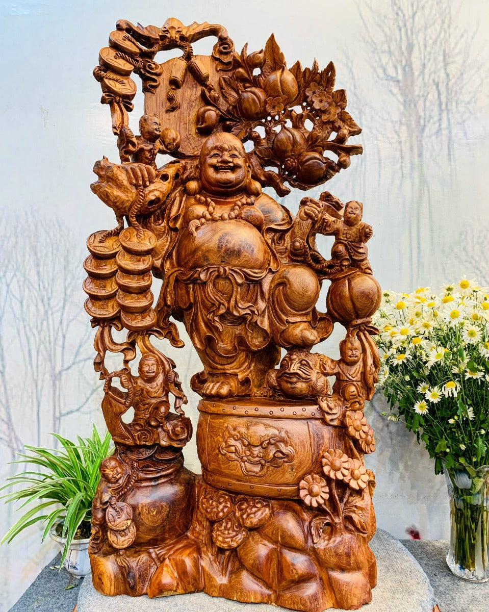 Di Lạc Ngũ Phúc Đứng Chum Tiền Cao 1m