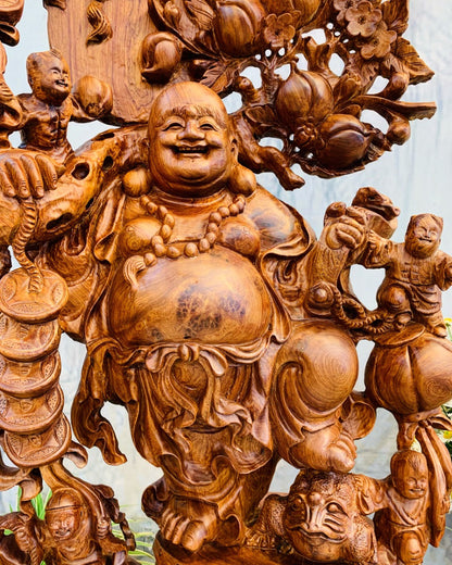 Di Lạc Ngũ Phúc Đứng Chum Tiền Cao 1m
