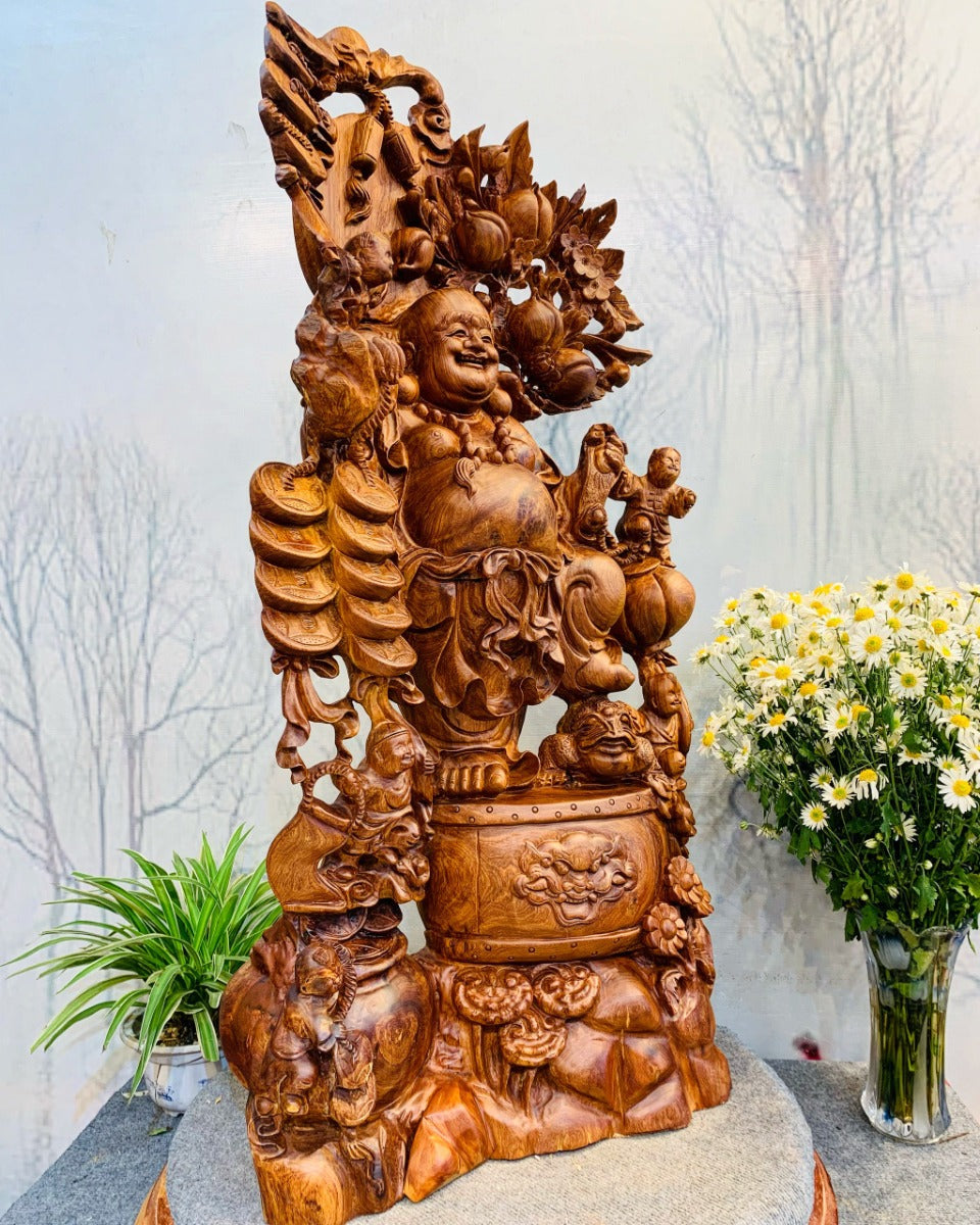 Di Lạc Ngũ Phúc Đứng Chum Tiền Cao 1m