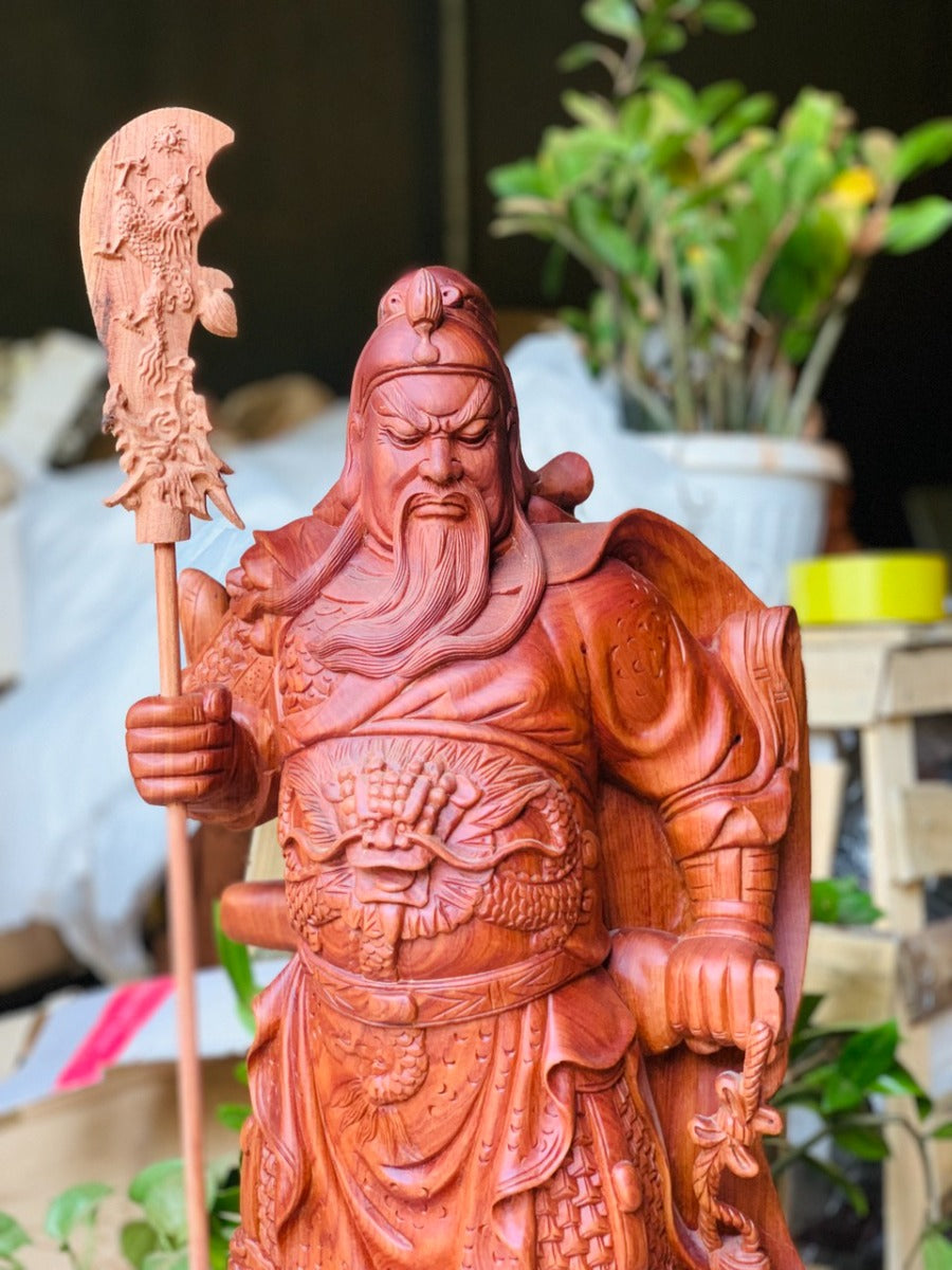 Tượng Quan Công Chống Đao Đứng Đế Đầu Rồng 80