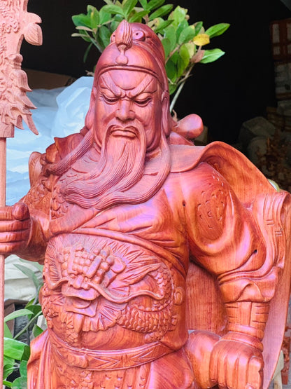 Tượng Quan Công Chống Đao Đứng Đế Đầu Rồng 80