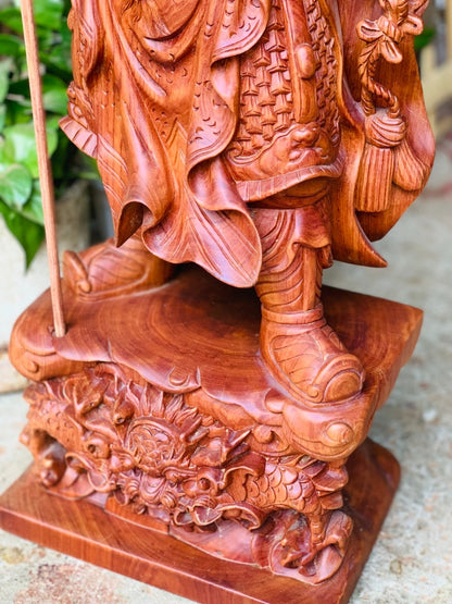 Tượng Quan Công Chống Đao Đứng Đế Đầu Rồng 80