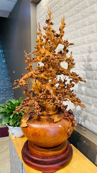 Bình Mai Phú Quý Tái Lộc Bằng Gỗ Hương Cao 1m