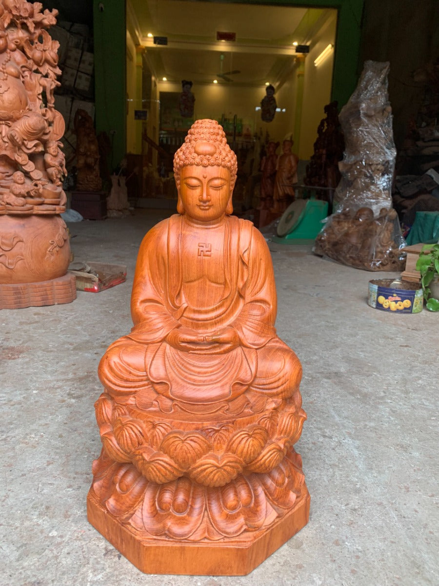 Phật Tổ A Di Đà Giáo Chủ Cõi Tây Phương Cao 30 Gỗ Hương Đá