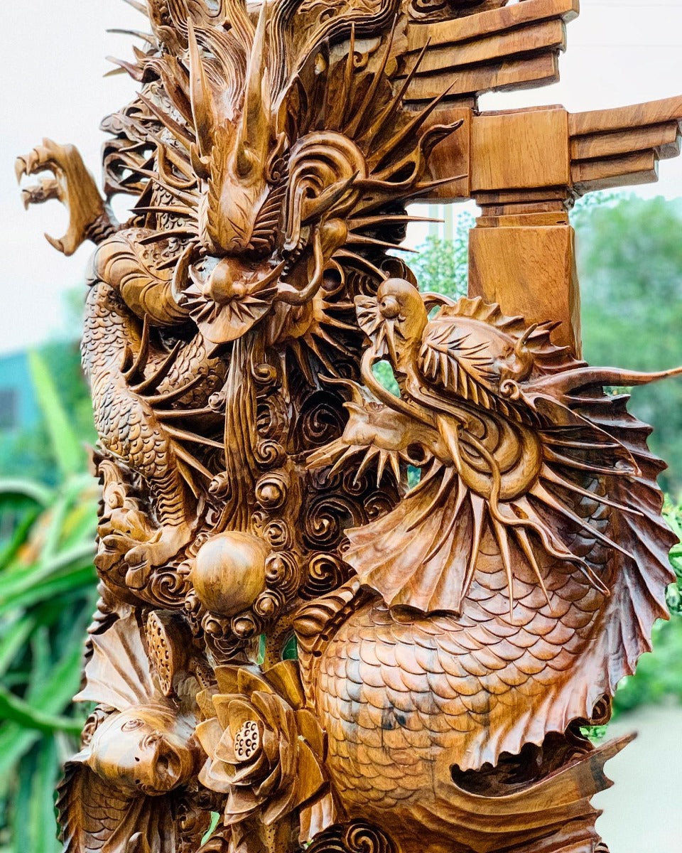 Tượng Cửu Ngư Vượt Vũ Môn  Hóa Rồng