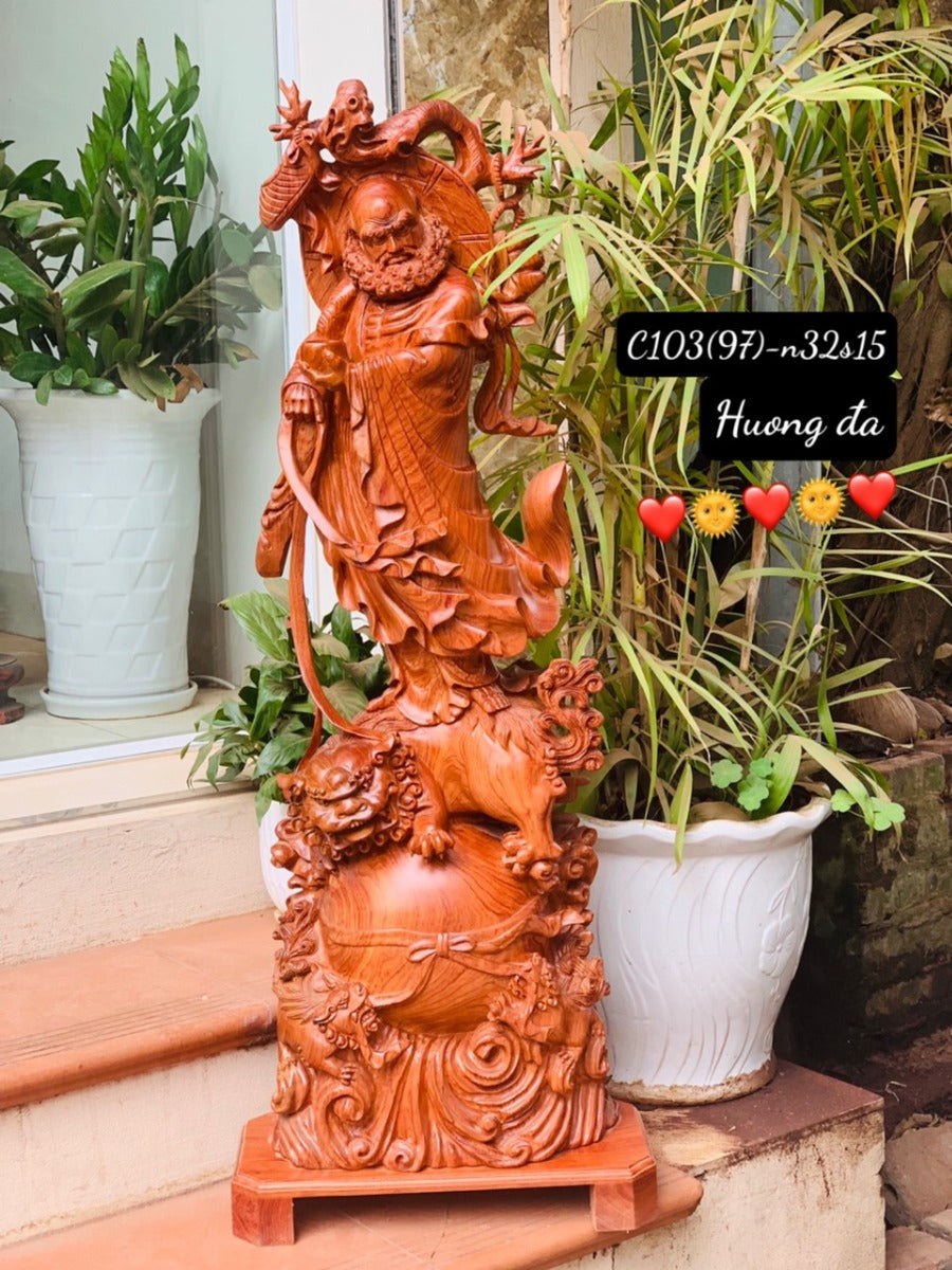 Tượng Bồ Đề Đạt Ma Phục Nghê cao 97cm