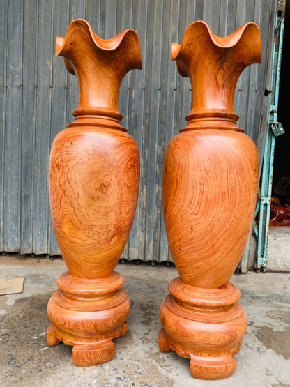 Cặp Lục Bình Gỗ Hương Đá Cao 1m