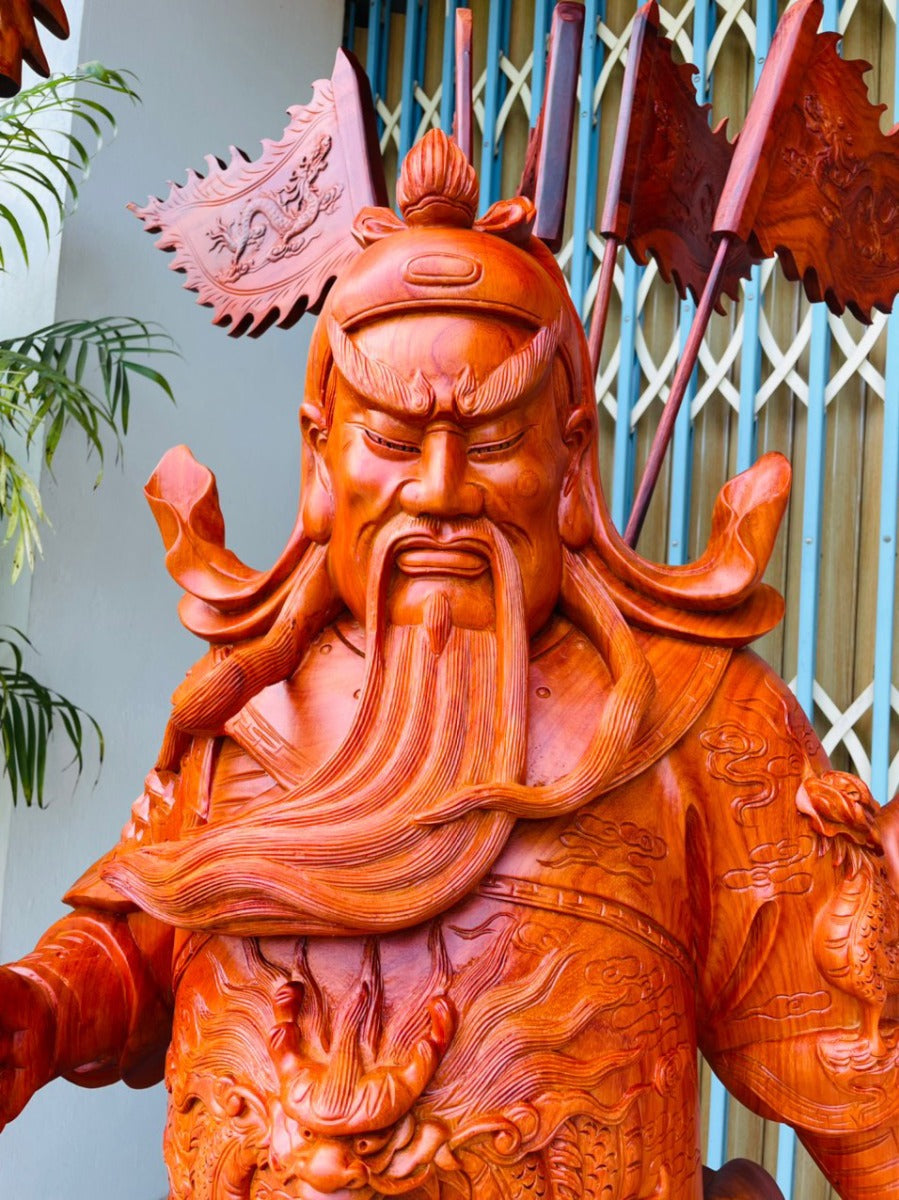 Tượng Quan Công Trấn Ải Thần Thái Uy Nghiêm Cao 1m8