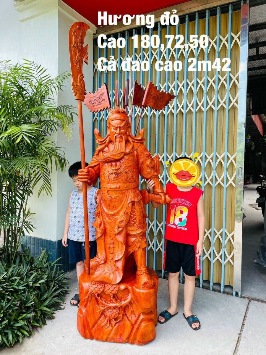 Tượng Quan Công Trấn Ải Thần Thái Uy Nghiêm Cao 1m8