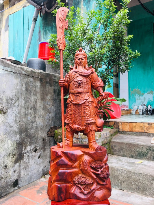 Quan Công Trấn Thạch  Xua Tà Đứng Chống Đao