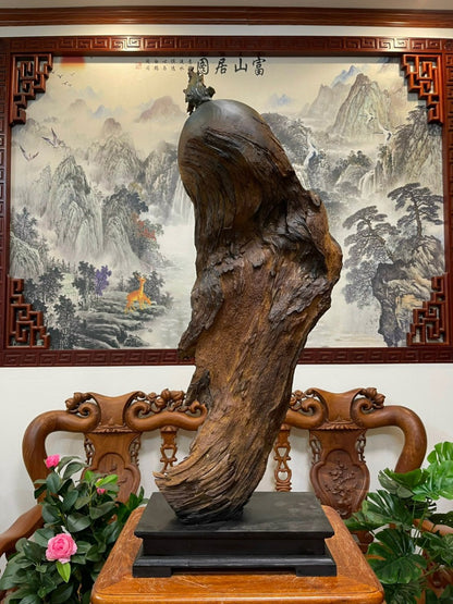 Cụ Đạt Ma Sư Tổ Gỗ Lũa Bách Xanh Mộc Châu