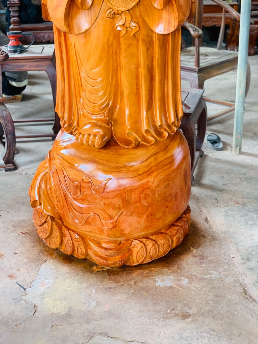Di Lặc Chúc Phúc cao 2m2 Gỗ Hương Đỏ