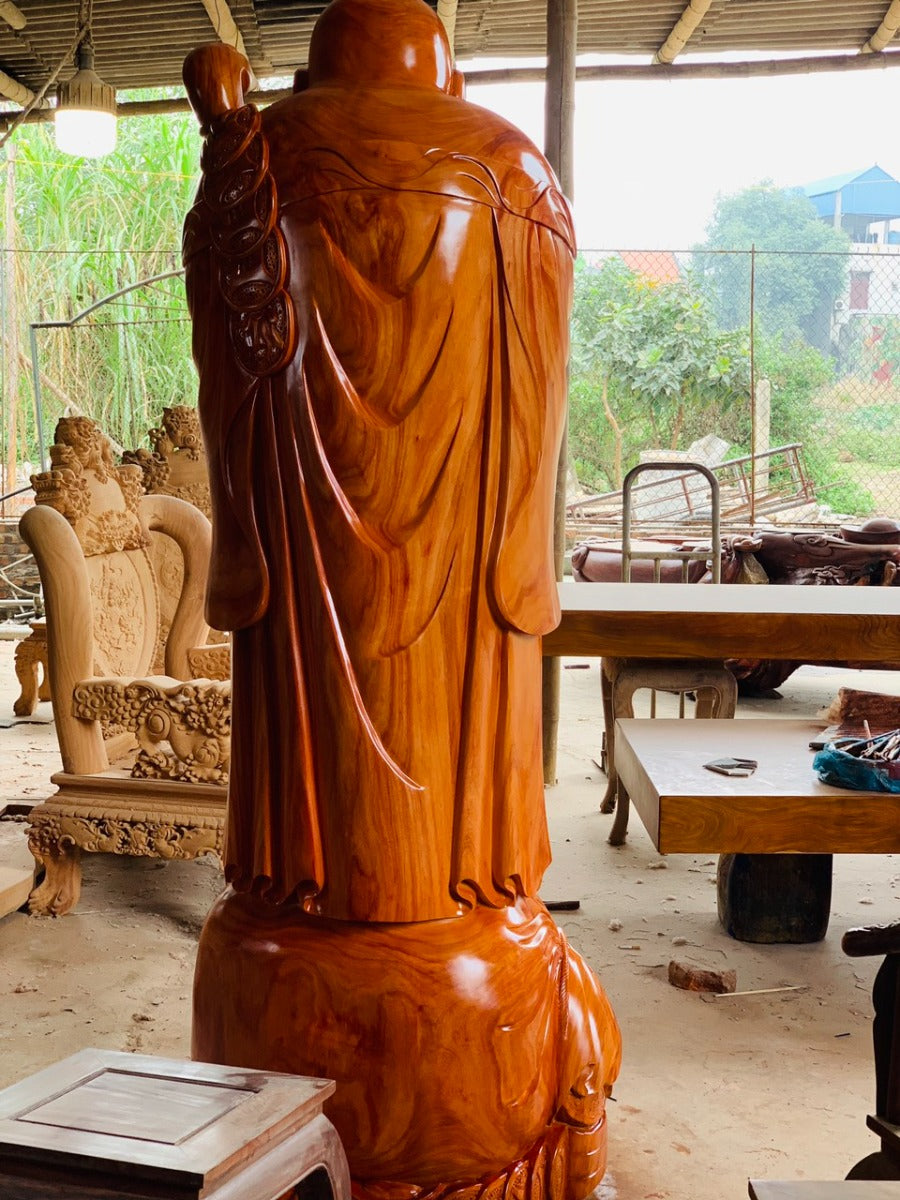 Di Lặc Chúc Phúc cao 2m2 Gỗ Hương Đỏ