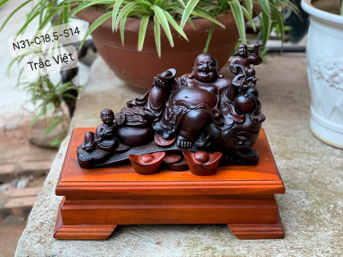 Cụ Di Lặc Ngồi Bao Tiền Hai Tiểu Đồng