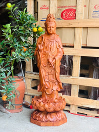 Quán Âm Đứng Đài Sen Cao 80cm