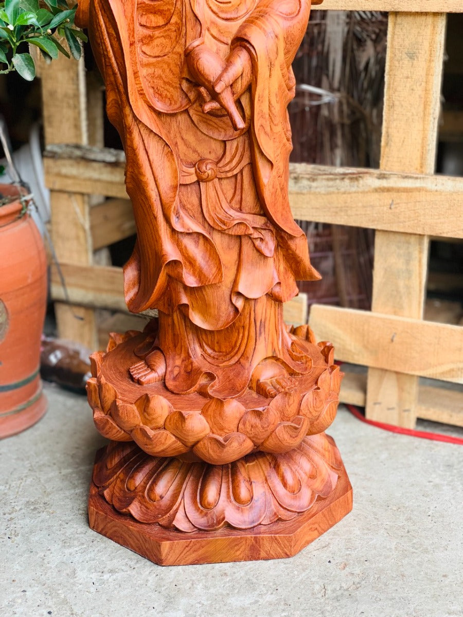 Quán Âm Đứng Đài Sen Cao 80cm