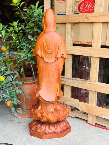 Quán Âm Đứng Đài Sen Cao 80cm