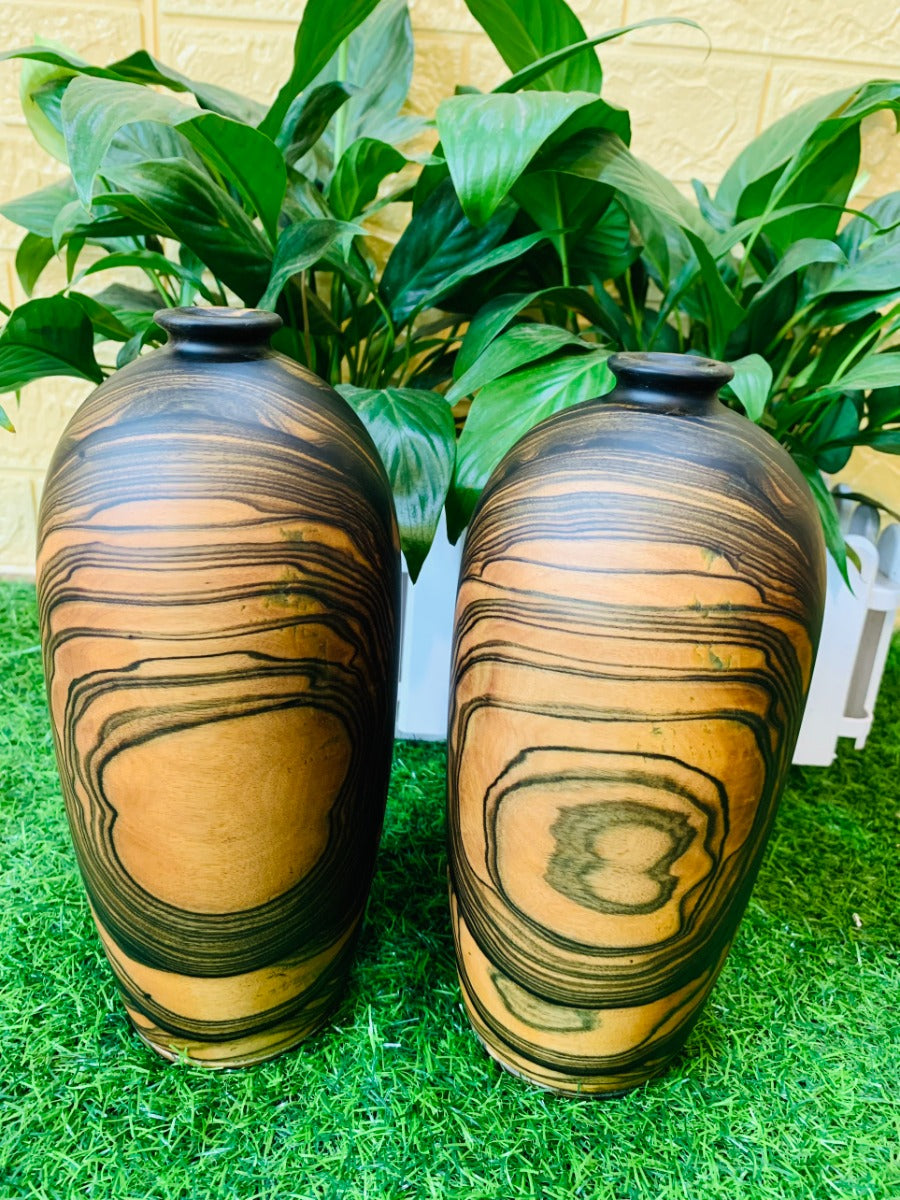 Cặp Bình Phú Quý Mun Hoa Cao 26cm