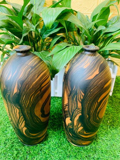 Cặp Bình Phú Quý Mun Hoa Cao 26cm