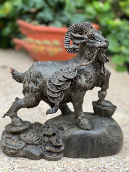 Nhất Dương Đứng Bao Tiền Gỗ Mun Hoa