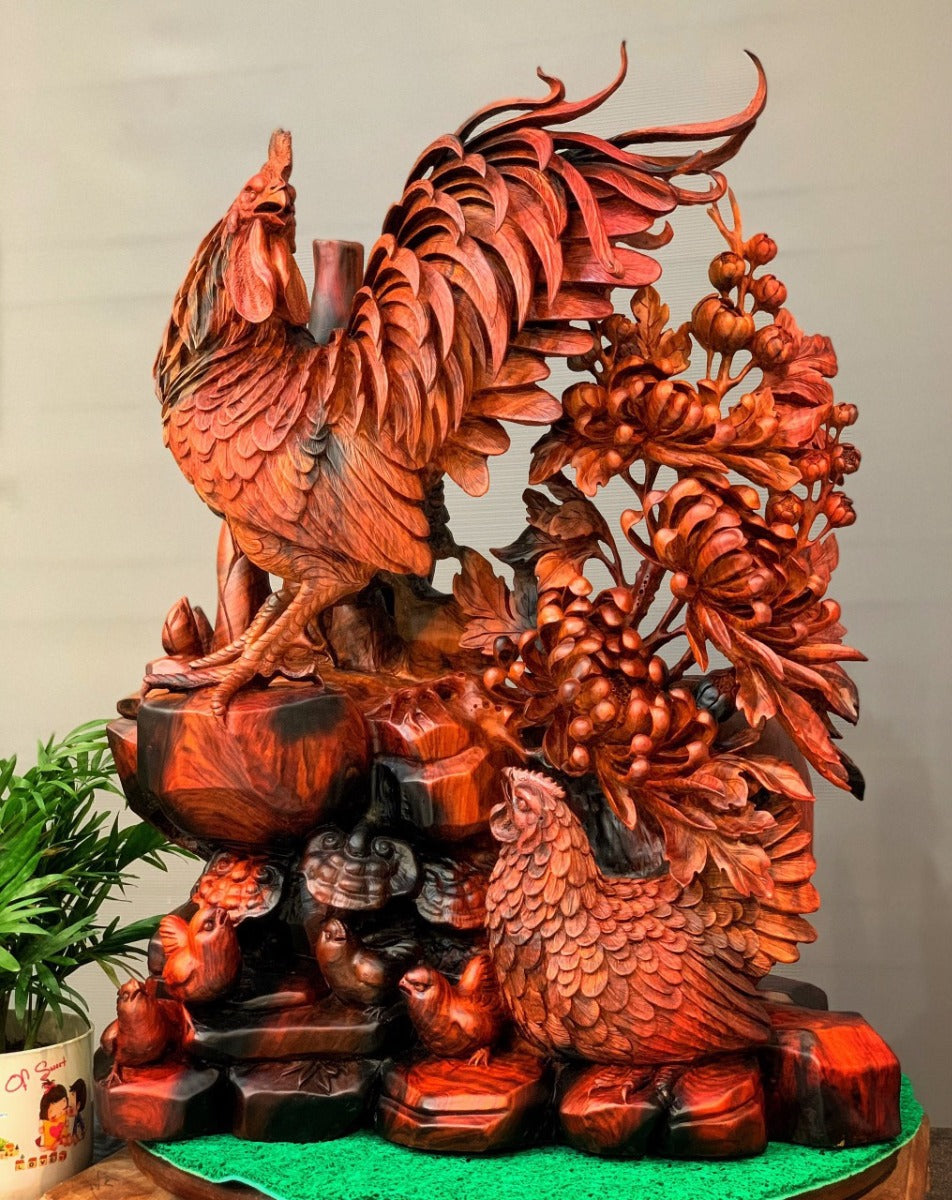 Gia đình gà gỗ trắc cao cấp