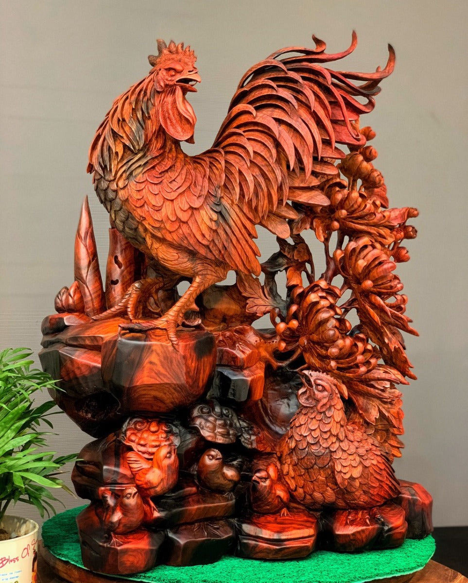 Gia đình gà gỗ trắc cao cấp