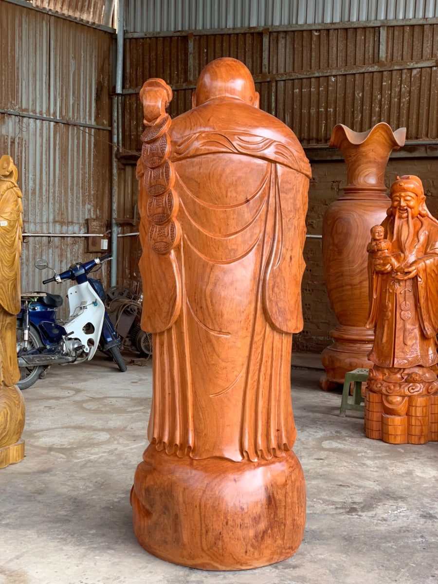 Di Lặc Chúc Phúc Vạn Sự Như  Ý Cao 2 Mét Gỗ Hương Đá