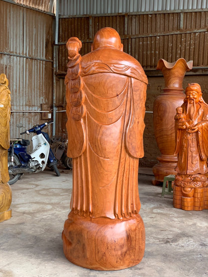 Di Lặc Chúc Phúc Vạn Sự Như  Ý Cao 2 Mét Gỗ Hương Đá