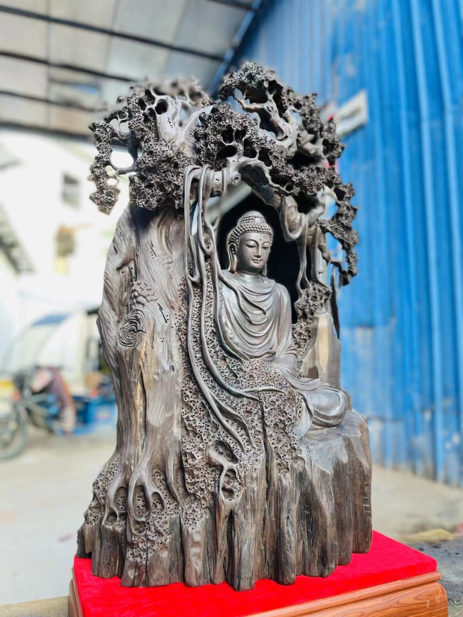 Tác Phẩm Mỹ Nghệ Nhất Tâm Bái Phật Gỗ Âm Trầm