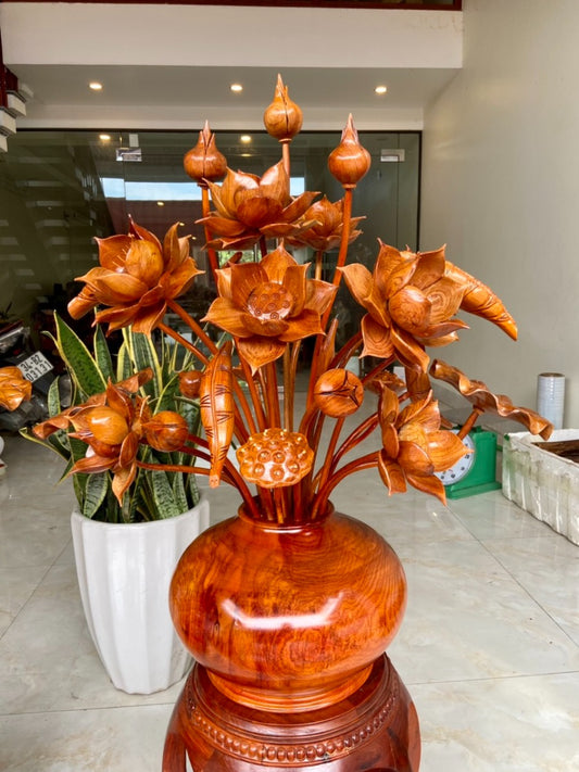 Chum Hoa Sen  25 Cành  Gỗ Hương